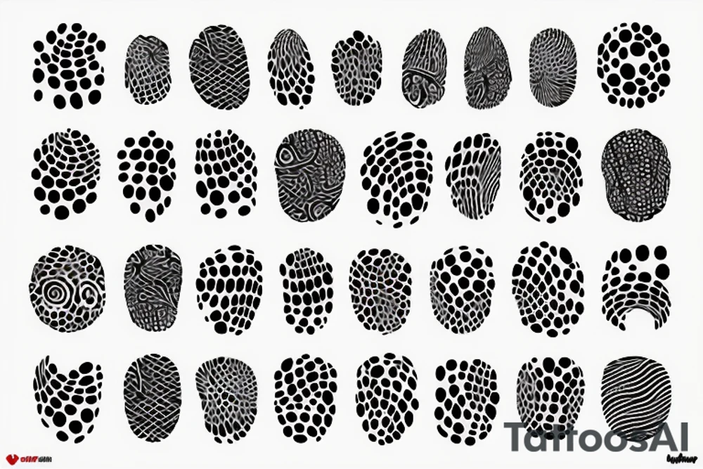polka dot abstract sleeve tattoo idea
