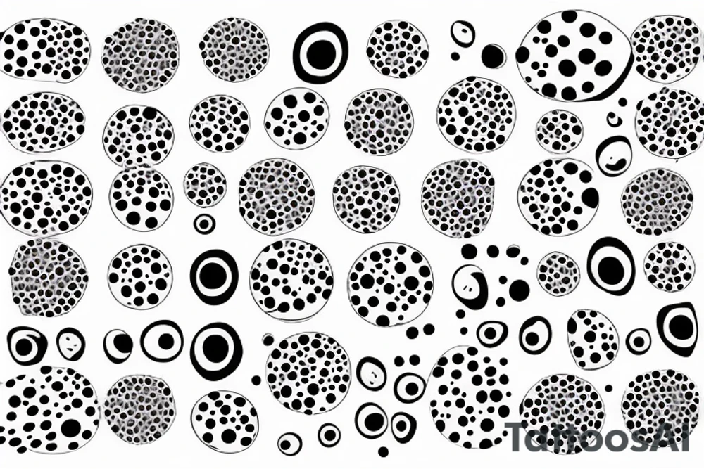polka dot abstract sleeve tattoo idea