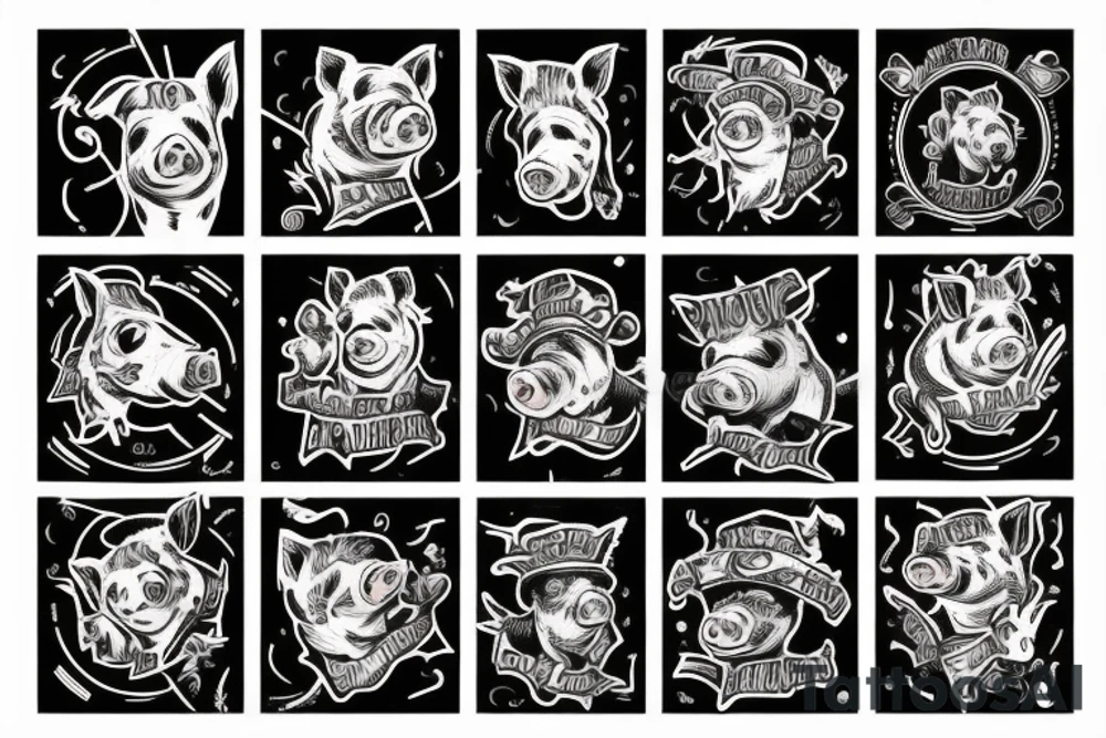 pig which smokes tattoo idea