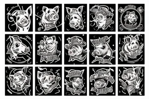 pig which smokes tattoo idea