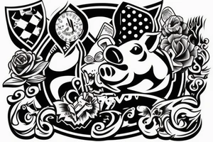 pig which smokes tattoo idea