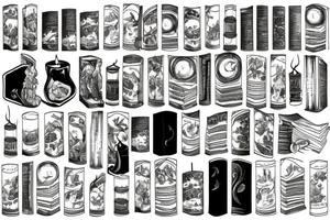 Candle and books tattoo idea