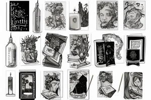 Candle and books tattoo idea