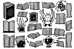 Candle and books tattoo idea