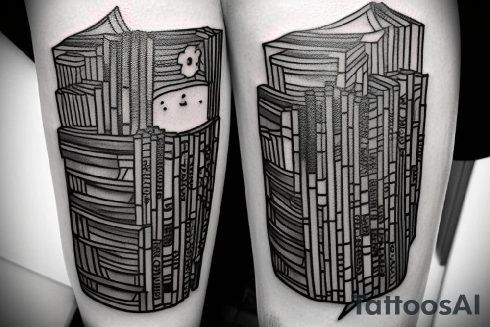 Candle and books tattoo idea