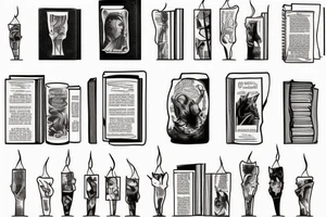 Candle and books tattoo idea