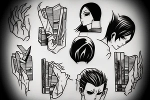 Candle and books tattoo idea