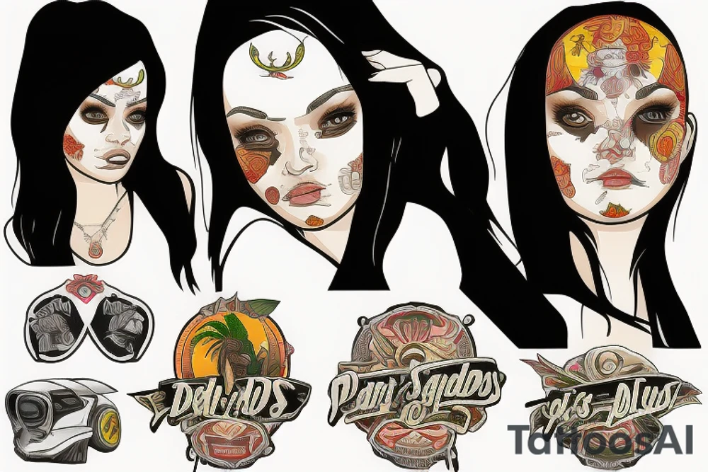 GTA San Andreas girl with palms tattoo idea