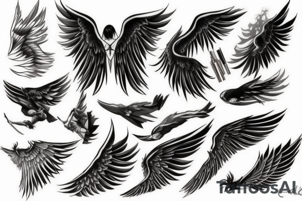 Wings and light tattoo idea