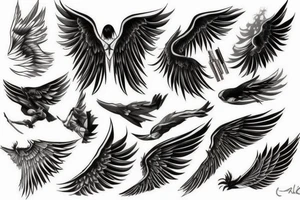 Wings and light tattoo idea