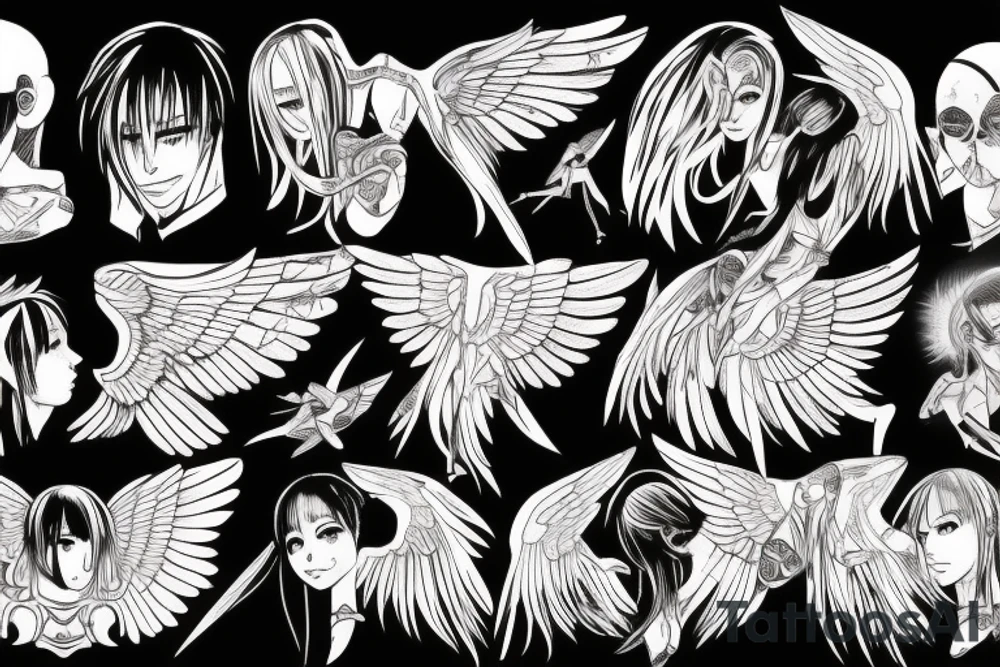 Wings and light tattoo idea