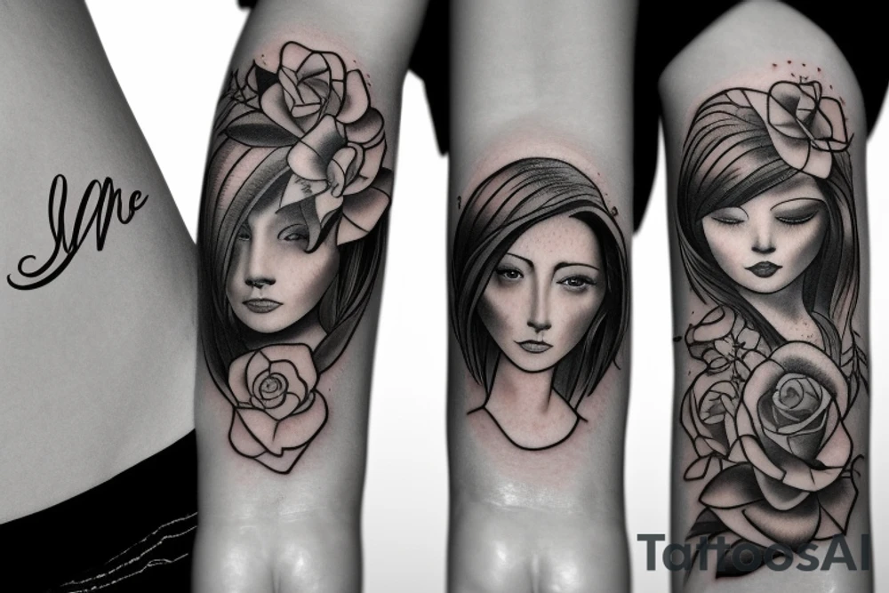 Name of wife and Daughter tattoo idea