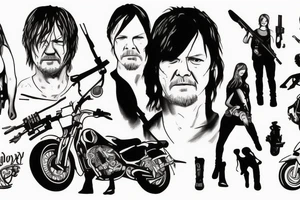 Daryl Dixon and Carol on the bike tattoo idea