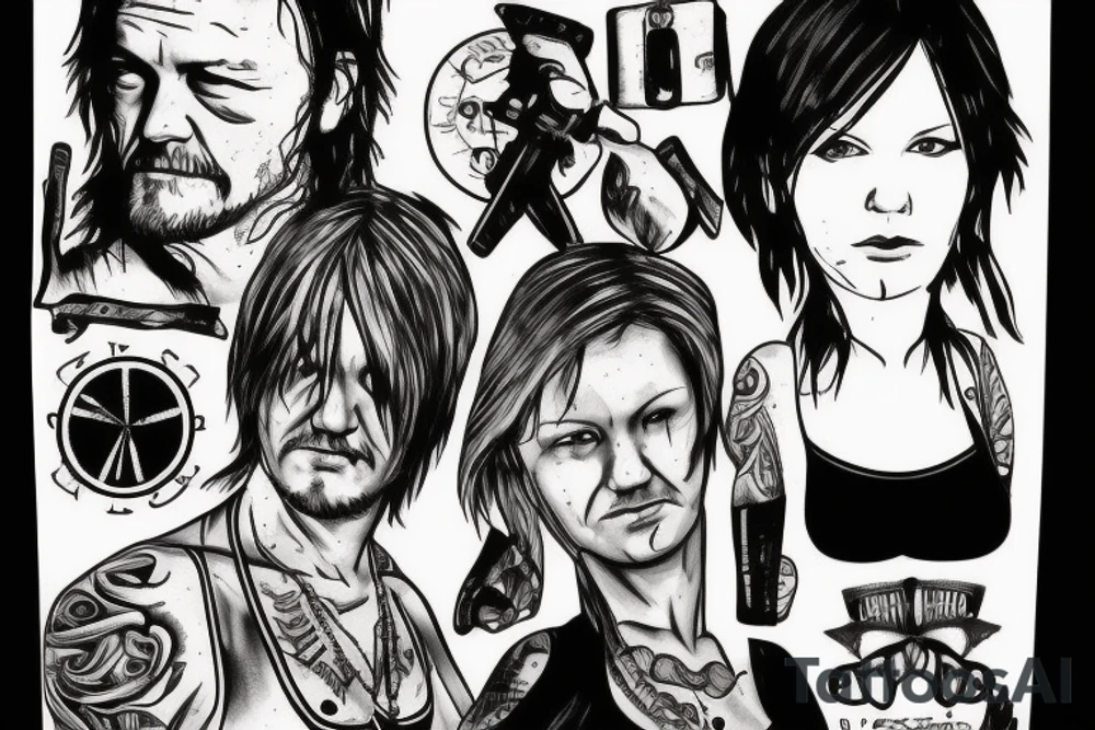 Daryl Dixon and Carol on the bike tattoo idea