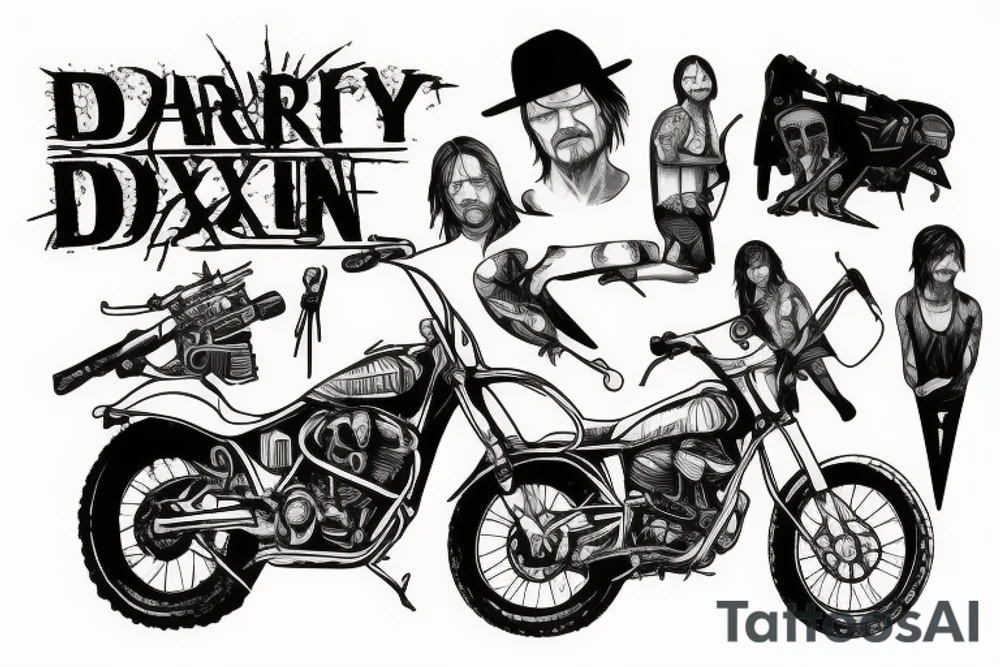 Daryl Dixon on the bike tattoo idea
