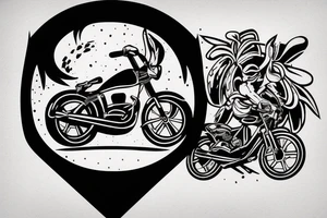 A lonely biker on road tattoo idea