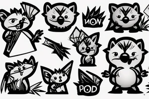 porcupine with black shades on holding a hand saw tattoo idea