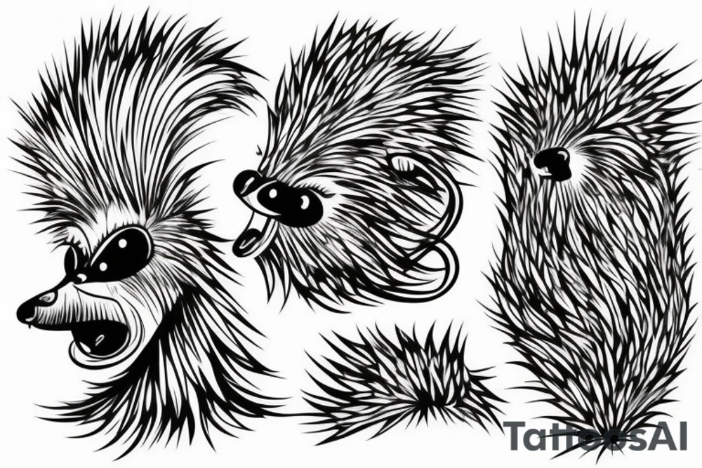 cool looking porcupine tattoo idea