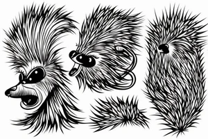 cool looking porcupine tattoo idea