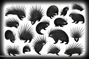 cool looking porcupine tattoo idea