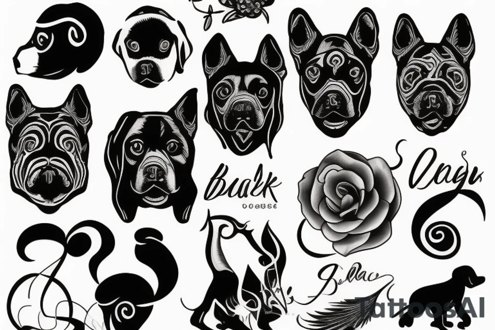 Black dog tattoo idea