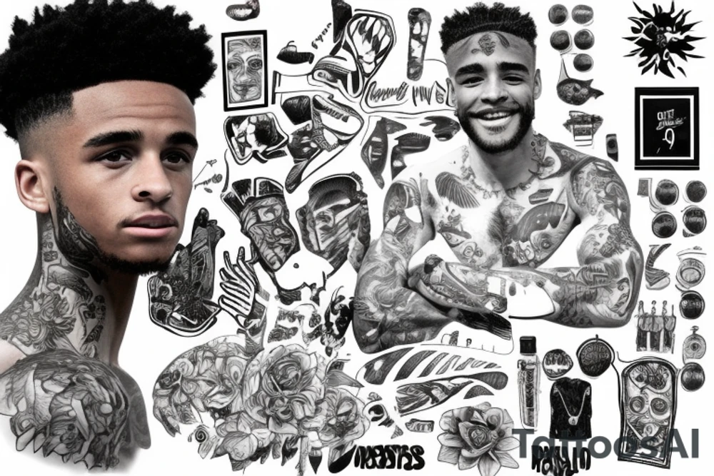 Reiss Nelson with 96:59 written underneath tattoo idea