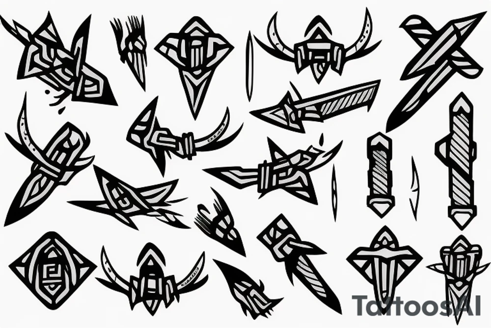 Japanese Kunai tattoo idea