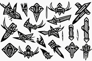 Japanese Kunai tattoo idea