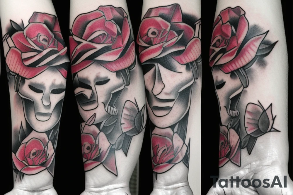 Cover up of a rose tattoo idea