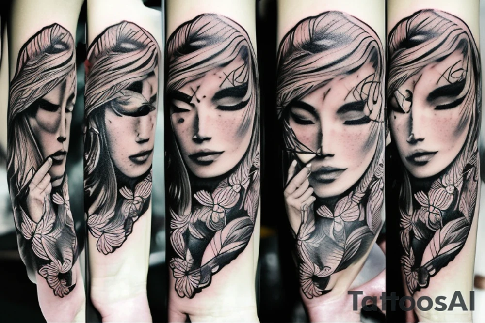 Cover up of a name Andrea tattoo idea