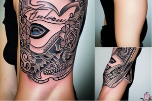 Cover up of a name Andrria tattoo idea