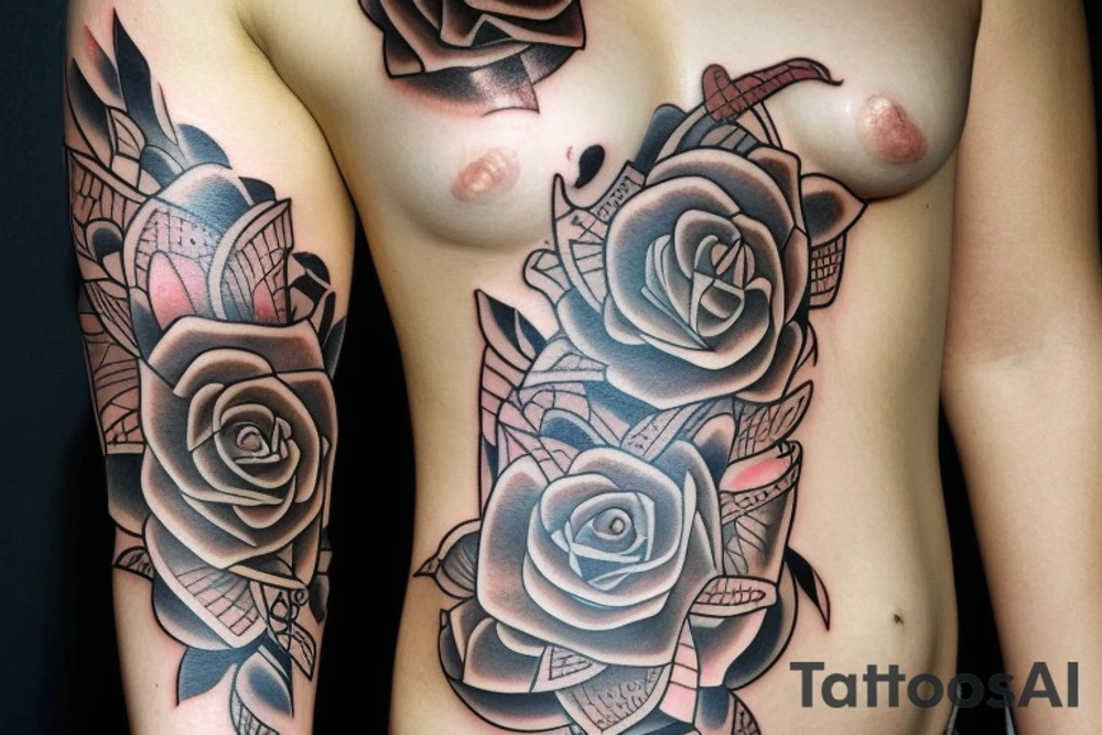 Cover up of a name Andrria tattoo idea