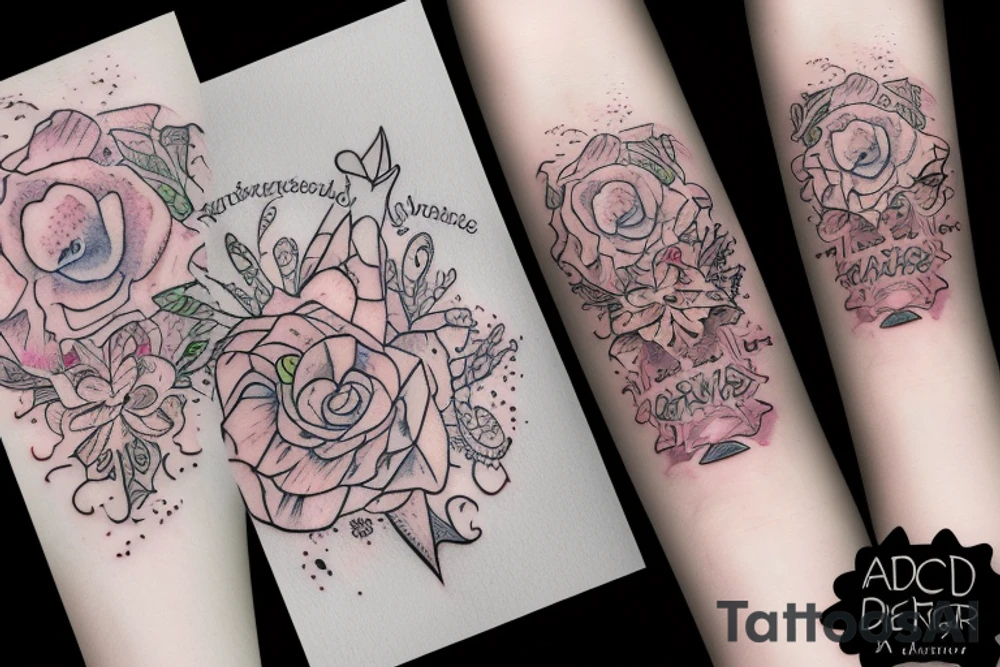 Cover up of a name Andrria tattoo idea