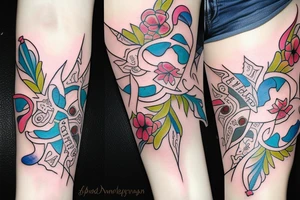 Cover up of a name Andrria tattoo idea