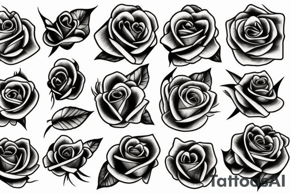 Roses and flames tattoo idea