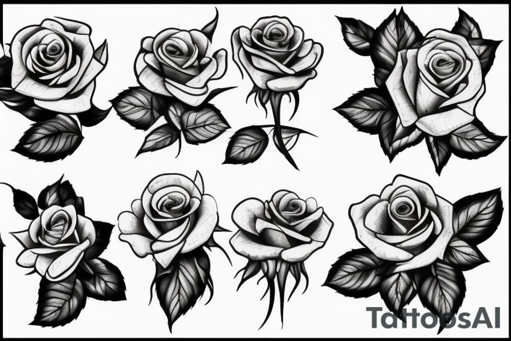 Roses and flames tattoo idea