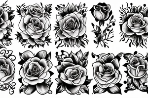 Roses and flames tattoo idea