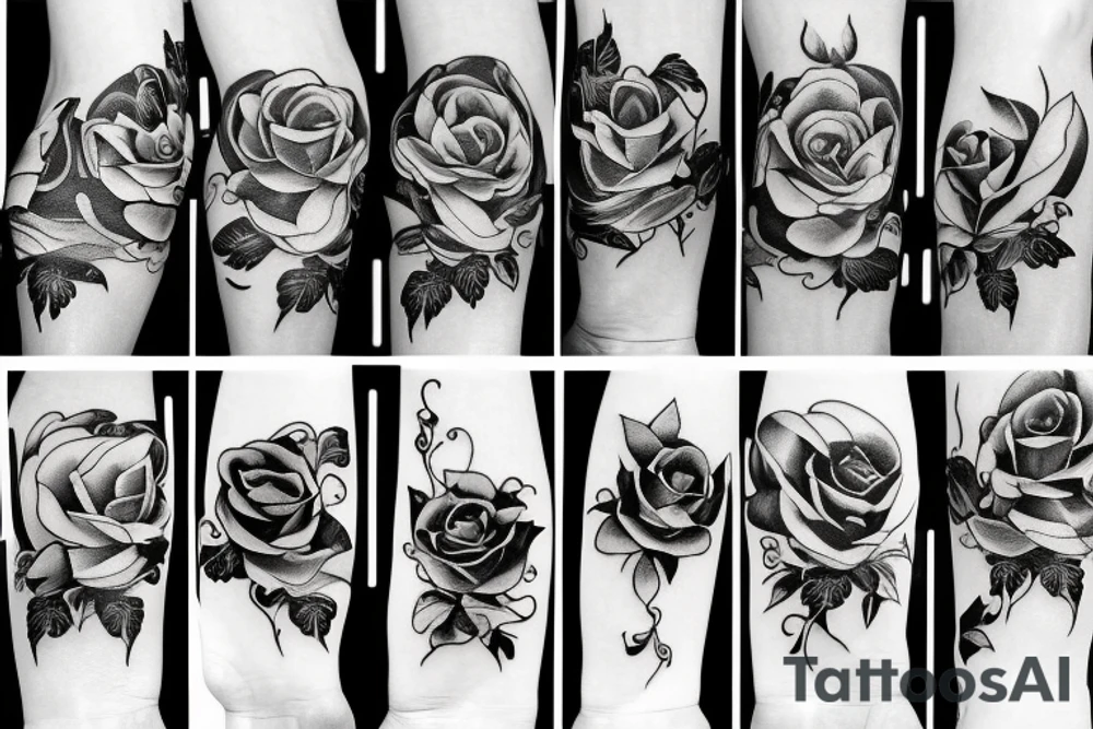 Roses and flames tattoo idea