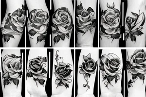 Roses and flames tattoo idea