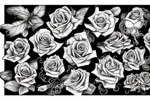 Roses and flames tattoo idea