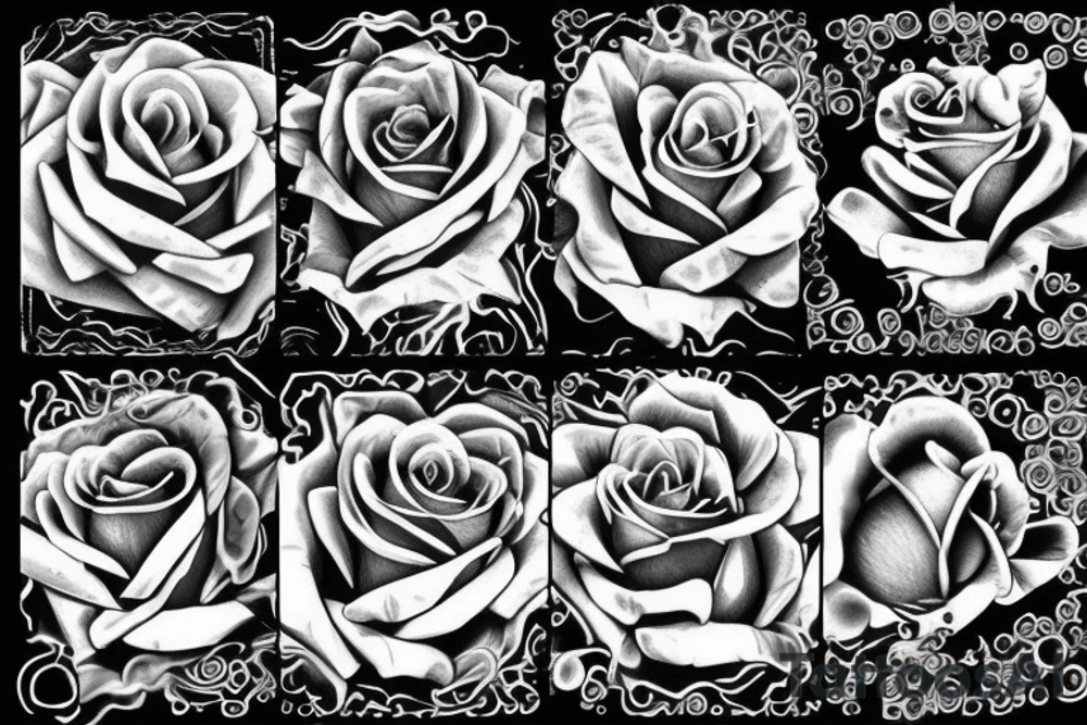 Roses and flames tattoo idea