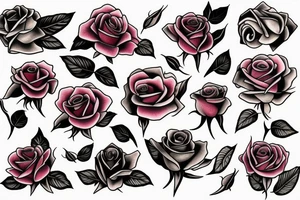 Roses and flames tattoo idea
