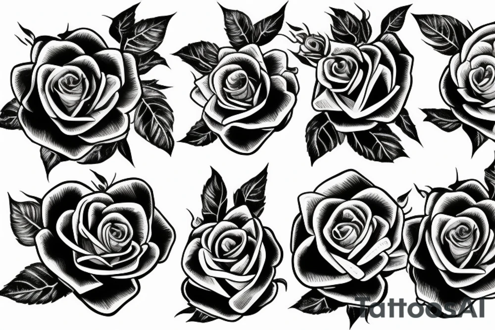 Roses surroundrd by flames sleeve tattoo idea