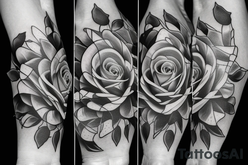 Roses on fire tattoo idea