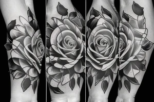 Roses on fire tattoo idea