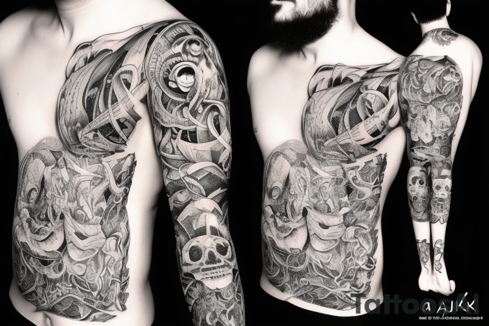 Surreal screaming tattoo idea