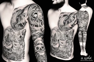Surreal screaming tattoo idea