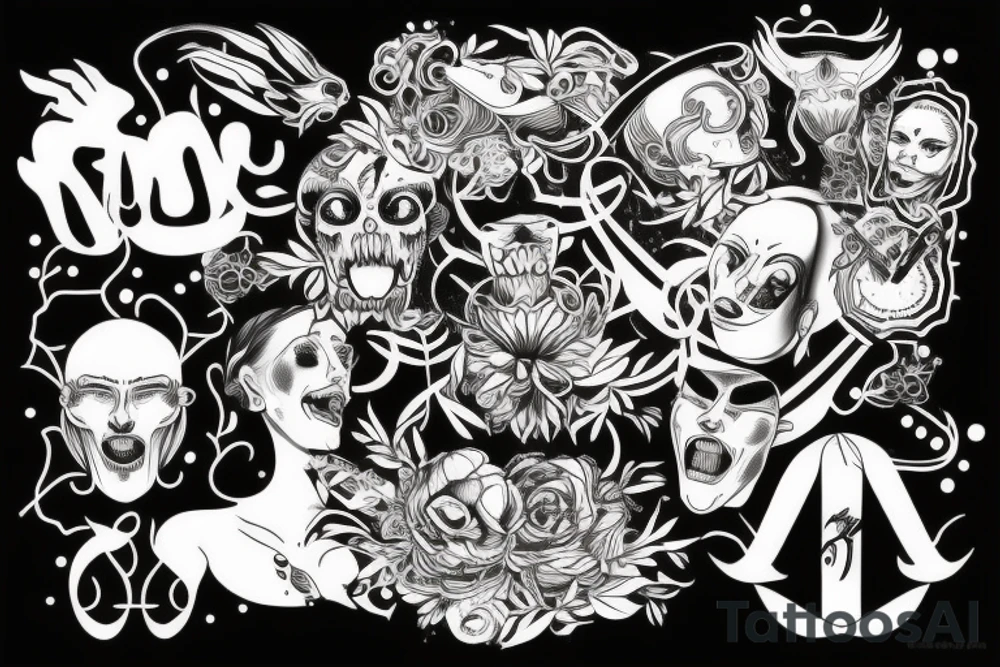 Surreal screaming tattoo idea
