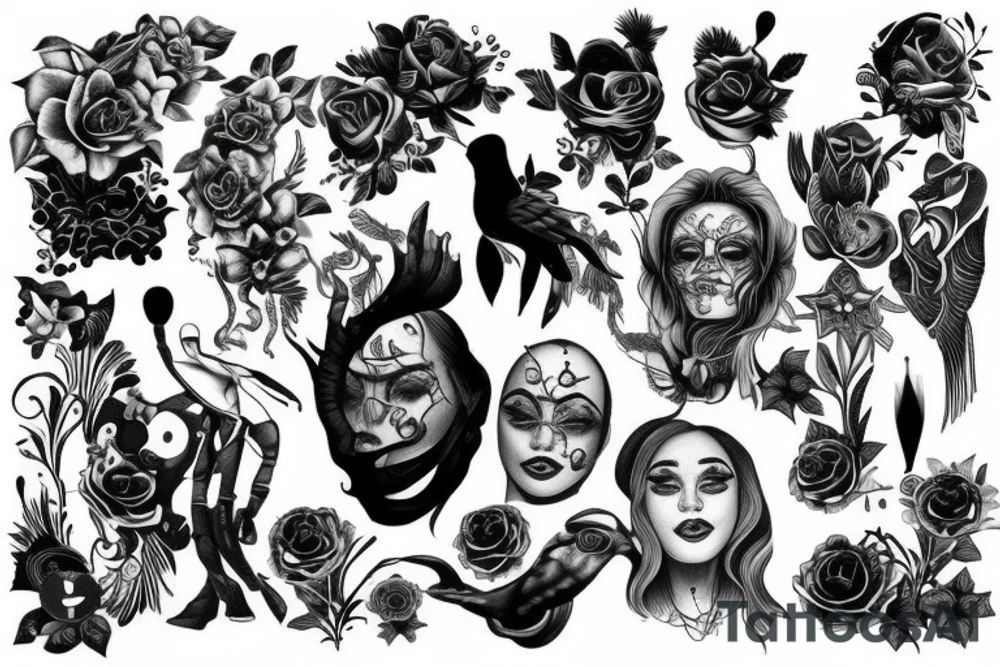Surreal screaming tattoo idea