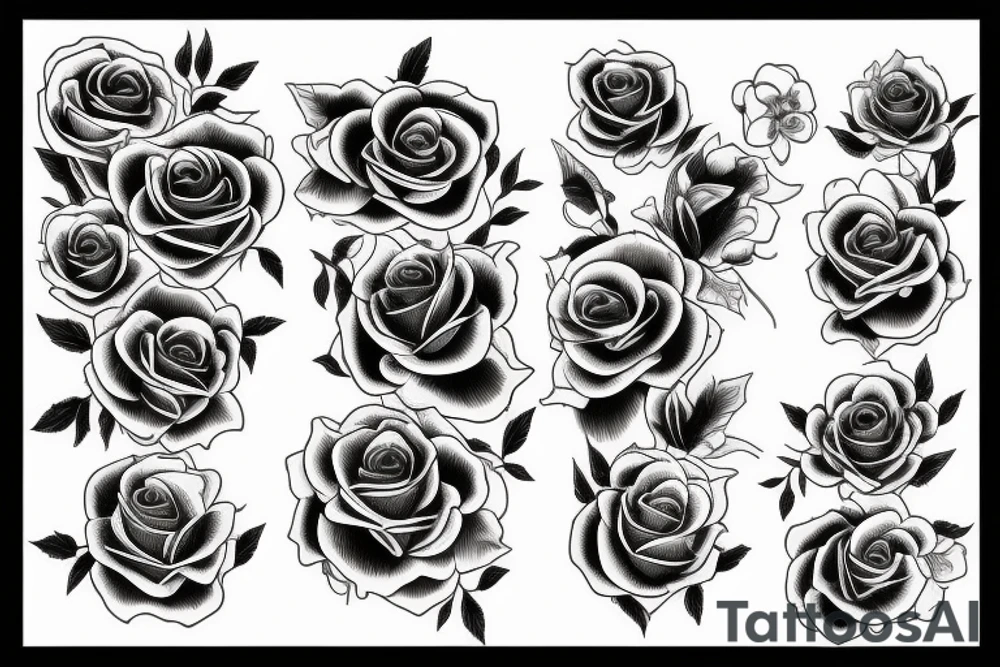 Surreal roses tattoo idea